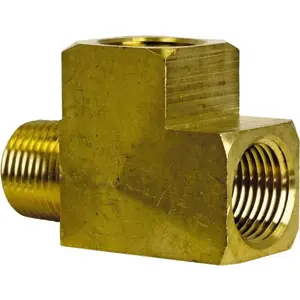 CerroBrass 127X-D Industrial Pipe Street Tee: 1/2" Female Thread, 1/2" Male Thread, MNPT x FNPT