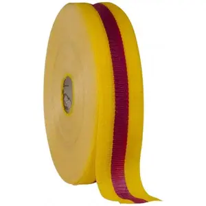 Accuform BT5MY 2" Wide Roll, Woven Polyethylene, Magenta & Yellow Barricade Tape
