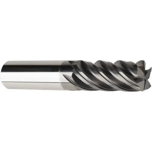 Square End Mill: 5/8" Dia, 5 Flutes, 1-1/2" LOC, Solid Carbide AlCrN