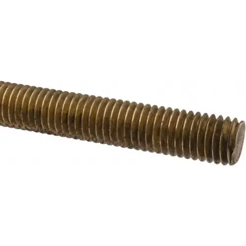 Threaded Rod: 1/2-13, 6 ft Long, Brass