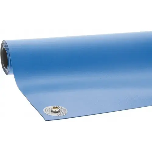 Anti-Static Floor Mat: Rubber, 6 ft OAL, 4 ft OAW, 0.14" Thick