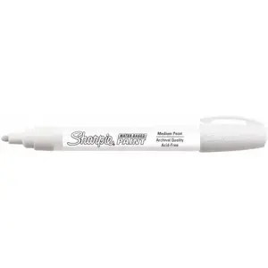 Sharpie 37206 Water-Based Paint Stick Marker: White, Water-Based, Medium Point