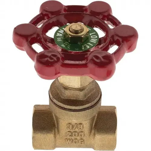 Gate Valve: Gate, 3/8" Pipe, FNPT x FNPT, Bronze