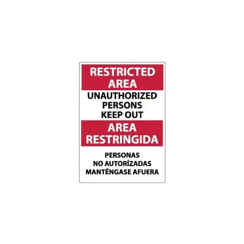 Security & Admittance Sign: Rectangle, "UNAUTHORIZED PERSONS KEEP OUT PERSONAS NO AUTORIZADAS MANTSNGASE AFUERA" Security & Admittance Sign: Rectangle, "UNAUTHORIZED PERSONS KEEP OUT PERSONAS NO AUTORIZADAS MANTSNGASE AFUERA"