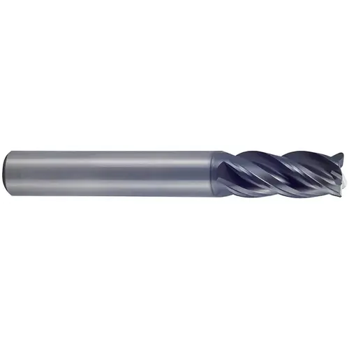Corner Radius End Mill: 3/16" Dia, 3/16" LOC, 0.0100" Radius, 4 Flute, Solid Carbide Corner Radius End Mill: 3/16" Dia, 3/16" LOC, 0.0100" Radius, 4 Flute, Solid Carbide