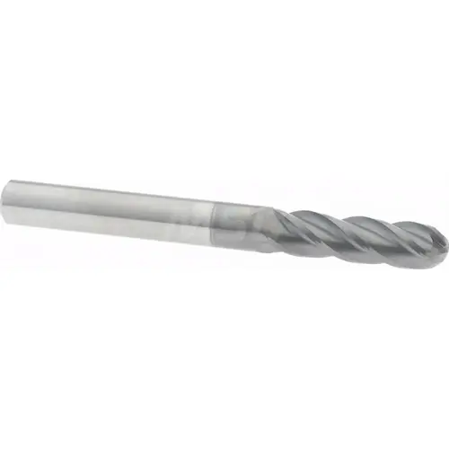 Ball End Mill: 5/16" Dia, 1-1/8" LOC, 4 Flute, Solid Carbide AlCrN Ball End Mill: 5/16" Dia, 1-1/8" LOC, 4 Flute, Solid Carbide AlCrN