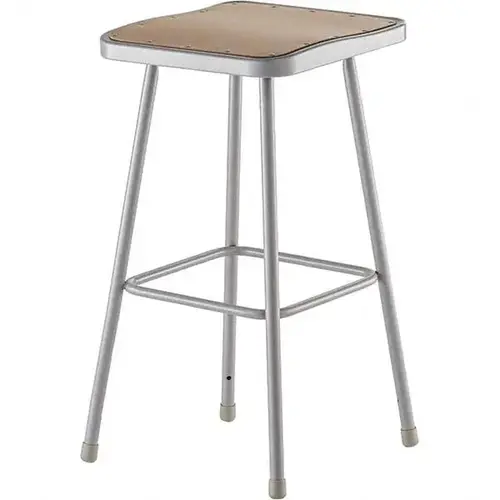 30" Heavy Duty Square Seat Steel Stool, Grey 30" Heavy Duty Square Seat Steel Stool, Grey