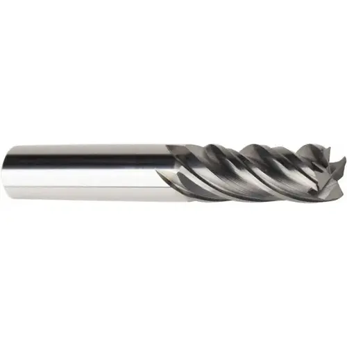 Corner Radius End Mill: 3/8" Dia, 1-1/4" LOC, 0.02" Radius, 4 Flutes, Solid Carbide AlCrN