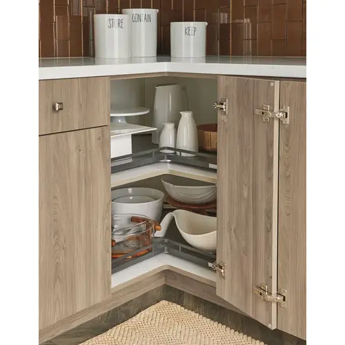 Super Susan, 3/4 Round Pie-Cut Revolving Shelf 32" Anthracite/Anthracite, diameter 32" Shelf: AnthraciteSurround: Anthracite Super Susan, 3/4 Round Pie-Cut Revolving Shelf 32" Anthracite/Anthracite, diameter 32" Shelf: AnthraciteSurround: Anthracite