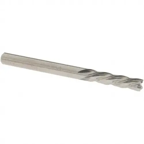 Square End Mill: 1/8 inch Dia, 1/2 inch LOC, 1/8 inch Shank Dia, 1-1/2 inch OAL, 4 Flutes, Solid Carbide Square End Mill: 1/8 inch Dia, 1/2 inch LOC, 1/8 inch Shank Dia, 1-1/2 inch OAL, 4 Flutes, Solid Carbide