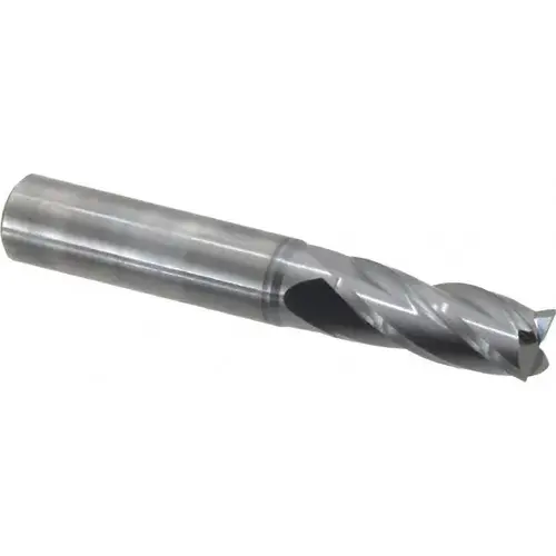 Square End Mill: 13/32 inch Dia, 1 inch LOC, 7/16 inch Shank Dia, 2-3/4 inch OAL, 4 Flutes, Solid Carbide Square End Mill: 13/32 inch Dia, 1 inch LOC, 7/16 inch Shank Dia, 2-3/4 inch OAL, 4 Flutes, Solid Carbide