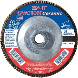Sait 78320 Flap Disc: 5/8-11 Hole, 36 Grit, Ceramic, Type 27