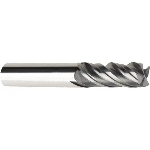 Square End Mill: 3/8" Dia, 4 Flutes, 7/8" LOC, Solid Carbide AlCrN