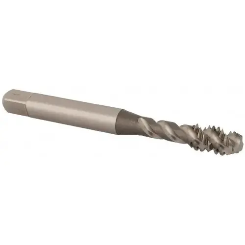 Spiral Flute Tap: 1/4-20 UNC, 3 Flutes, Modified Bottoming, 2B Class of Fit, Vanadium High Speed Steel, Bright/Uncoated Spiral Flute Tap: 1/4-20 UNC, 3 Flutes, Modified Bottoming, 2B Class of Fit, Vanadium High Speed Steel, Bright/Uncoated