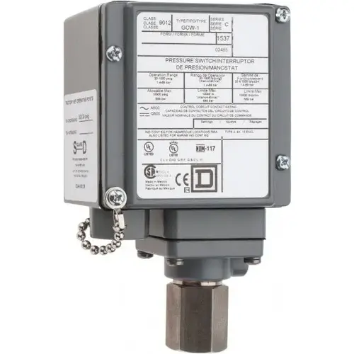 4, 13 and 4X NEMA Rated, SPDT-DB, 20 to 1,000 psig, Electromechanical Pressure and Level Switch