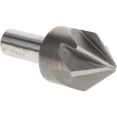 Countersink: 1-1/2" Head Dia, 82 degree Included Angle, 6 Flutes, Cobalt Steel, Right Hand Cut Bright/Uncoated Countersink: 1-1/2" Head Dia, 82 degree Included Angle, 6 Flutes, Cobalt Steel, Right Hand Cut Bright/Uncoated
