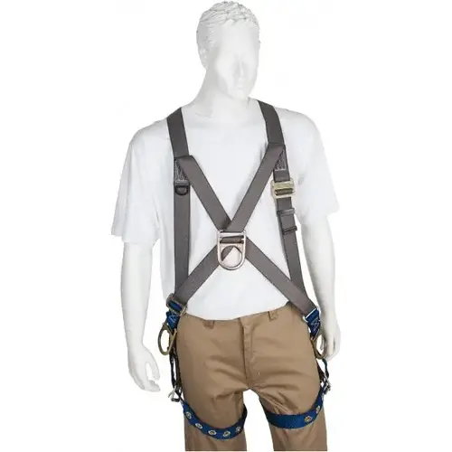 Fall Protection Harnesses: 350 Lb, Cross-Over Style, Size Universal, Polyester Fall Protection Harnesses: 350 Lb, Cross-Over Style, Size Universal, Polyester