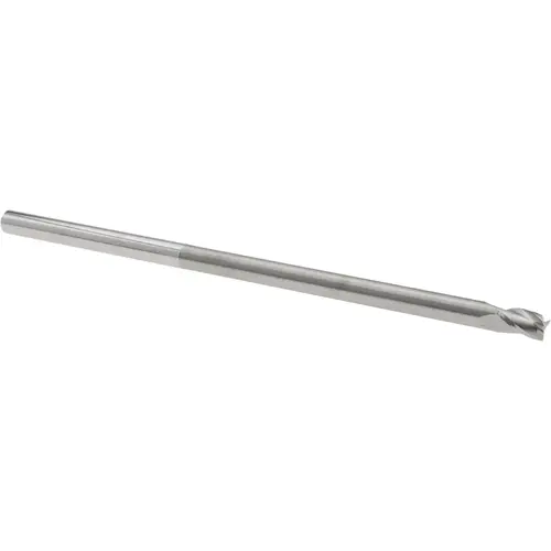 Square End Mill: 1/4" Dia, 3/8" LOC, 3 Flutes, Solid Carbide Bright/Uncoated Square End Mill: 1/4" Dia, 3/8" LOC, 3 Flutes, Solid Carbide Bright/Uncoated