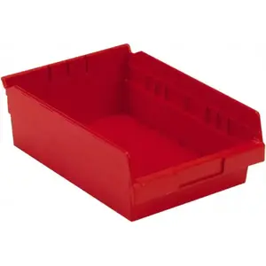 LEWISBins+ SB128-4SE RED Plastic Hopper Shelf Bin: Red