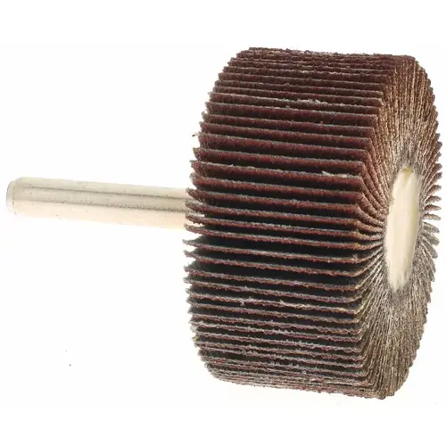 Mounted Flap Wheel: 2" Dia, 1" Face Width, 80 Grit, Aluminum Oxide - pack of 10 Mounted Flap Wheel: 2" Dia, 1" Face Width, 80 Grit, Aluminum Oxide - pack of 10