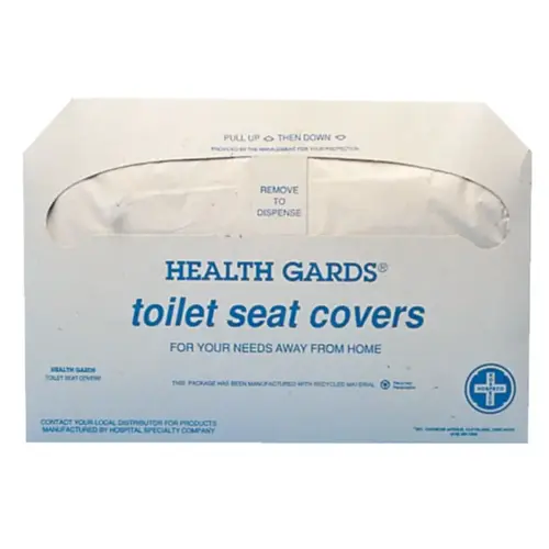 Health Gards  Toilet Seat Covers, 250 per pack, Half-Fold, White