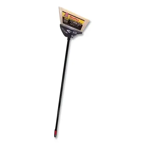 Multi-Purpose Broom, Angled, 14 in W Block, Flagged PET Bristles, 48 in Metal Handle