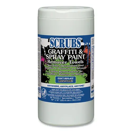SCRUBS Graffiti & Spray Paint Remover Towels, 10 in x 12 in White SCRUBS Graffiti & Spray Paint Remover Towels, 10 in x 12 in White
