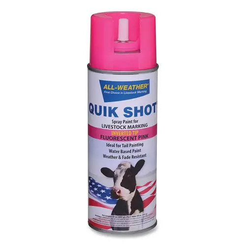 QUIK SHOT Tail Paint Spray Marker, 12 oz, Fluorescent Orange