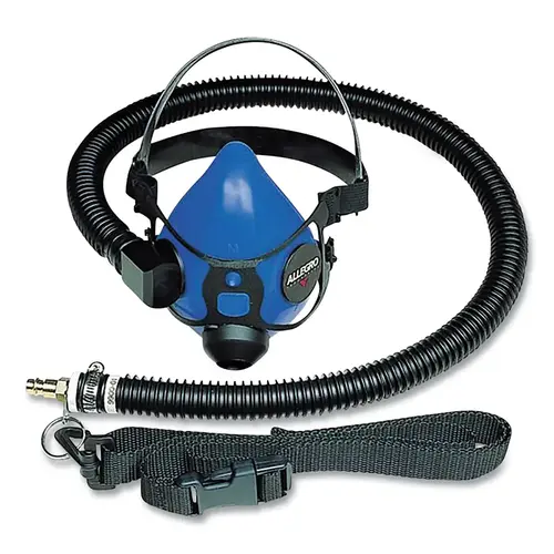 Half-Mask Supplied Air Respirator, Full Assembly, Used with Air Hose/Breathing Air Pump Sold Separately Black; Blue Half-Mask Supplied Air Respirator, Full Assembly, Used with Air Hose/Breathing Air Pump Sold Separately Black; Blue