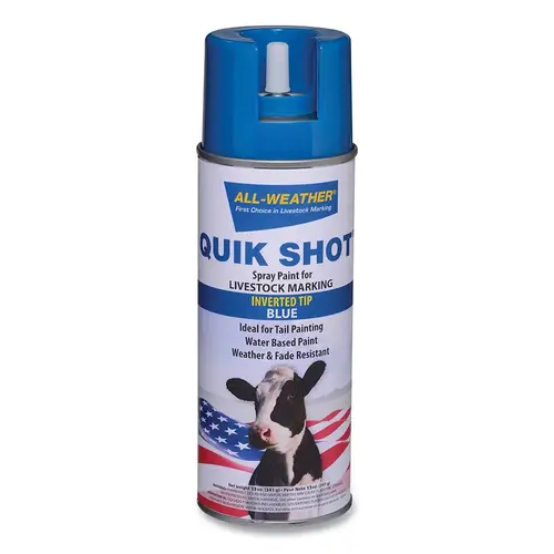 QUIK SHOT Tail Paint Spray Marker, 12 oz, Blue QUIK SHOT Tail Paint Spray Marker, 12 oz, Blue