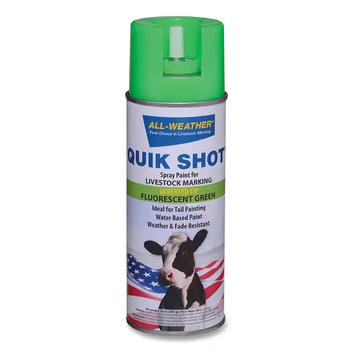QUIK SHOT Tail Paint Spray Marker, 12 oz, Fluorescent Green