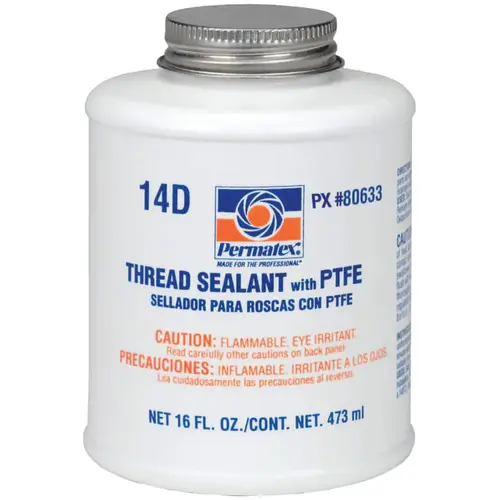 Thread Sealant with PTFE, 16 oz, Can, White Thread Sealant with PTFE, 16 oz, Can, White