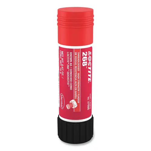 268  High-Strength Threadlocker Solid Stick, 9 g, 1/4 in to 3/4 in dia, Red