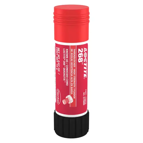 268  High-Strength Threadlocker Solid Stick, 19 g, 1/4 in to 3/4 in dia, Red