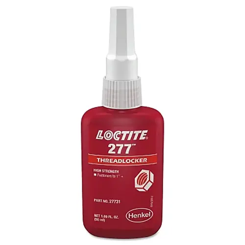 277 High-Strength Threadlocker, 50 mL, 7/8 in dia or Smaller, Red 277 High-Strength Threadlocker, 50 mL, 7/8 in dia or Smaller, Red