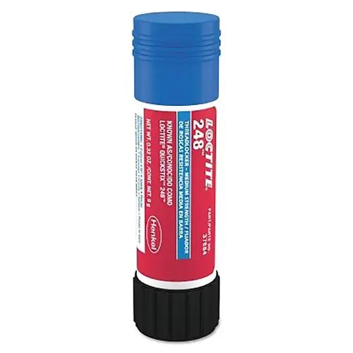 248  Medium-Strength Threadlocker Solid Stick, 9 g, 1/4 in to 3/4 in dia, Blue