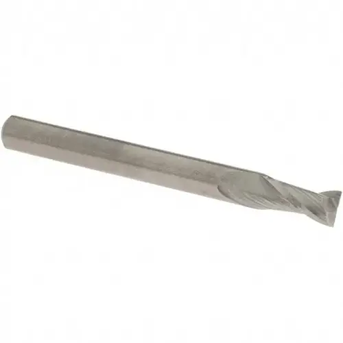 Square End Mill: 0.1969" Dia, 0.3937" LOC, 0.1969" Shank Dia, 2 Flutes, Solid Carbide Bright/Uncoated