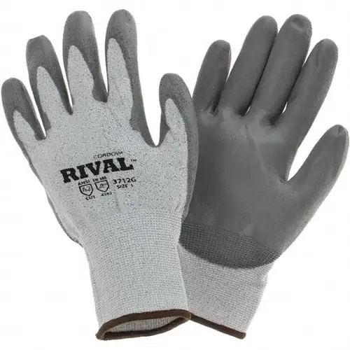 Cut-Resistant Gloves: Size L, ANSI Cut A2, Polyurethane, HPPE