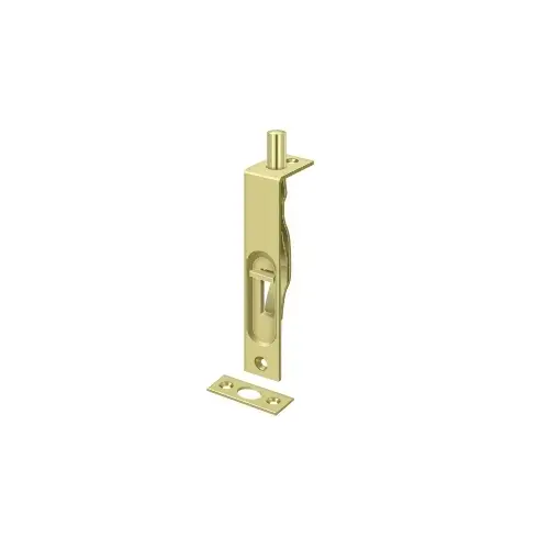 4" Flush Bolt; Heavy Duty; Bright Brass Finish 4" Flush Bolt; Heavy Duty; Bright Brass Finish