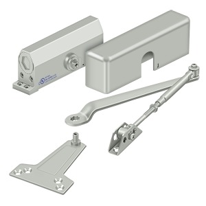 Deltana DC70-AL Door Closer, Die-Cast Aluminum Body, Stamped Steel Arm, Spring Power Size No.3, Surface Mount Design, Aluminum Finish