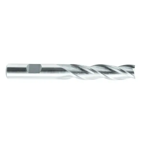 Square End Mill: 1-1/4 inch Dia, 2 inch LOC, 3/4 inch Shank Dia, 4-1/4 inch OAL, 3 Flutes, Cobalt Bright/Uncoated Square End Mill: 1-1/4 inch Dia, 2 inch LOC, 3/4 inch Shank Dia, 4-1/4 inch OAL, 3 Flutes, Cobalt Bright/Uncoated