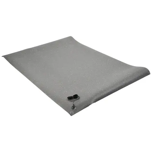 Anti-Static Table Mat: Rubber, 6 ft OAL, 4 ft OAW, 0.14" Thick