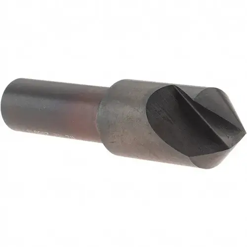 Countersink: 1/2" Head Dia, 82 degree Included Angle, 1 Flute, High Speed Steel, Right Hand Cut Oxide