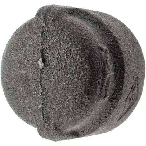 Black End Cap: 1/2", Malleable Iron - pack of 5 Black End Cap: 1/2", Malleable Iron - pack of 5