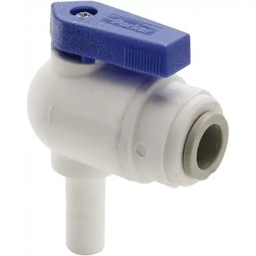 Tube Elbow Union Bi-Directional Manual Ball Valve: 1/4 x 3/8" Pipe, Full Port