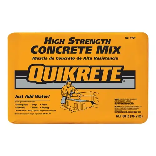 High Strength Concrete Mix 80lb Bag Gray High Strength Concrete Mix 80lb Bag Gray