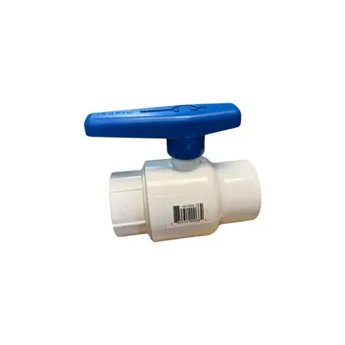 1 1/2" Compact Ball Valve Slip Ports White