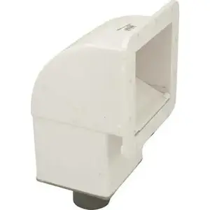 Waterway Plastics 510-1500 Front Access Square Spa Skimmer 1.5" S X 2" Spigot Flow Control With Trim Plate White