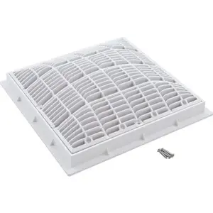 Waterway Plastics 640-4720V 12"X12" Frame & Grate, White