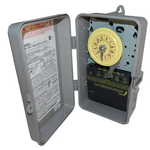Time Clock w/Plastic Case, 110V